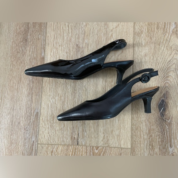 J.Renee Aphena Leather black patent sling back heels size 5.5 M - Picture 3 of 6